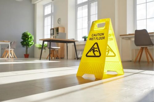 wet floor sign on the ground