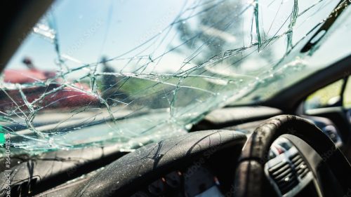 broken windshield