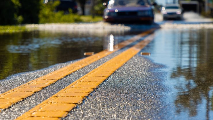 close up of the front of a wrecked car