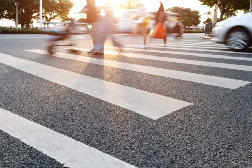 people crossing the street