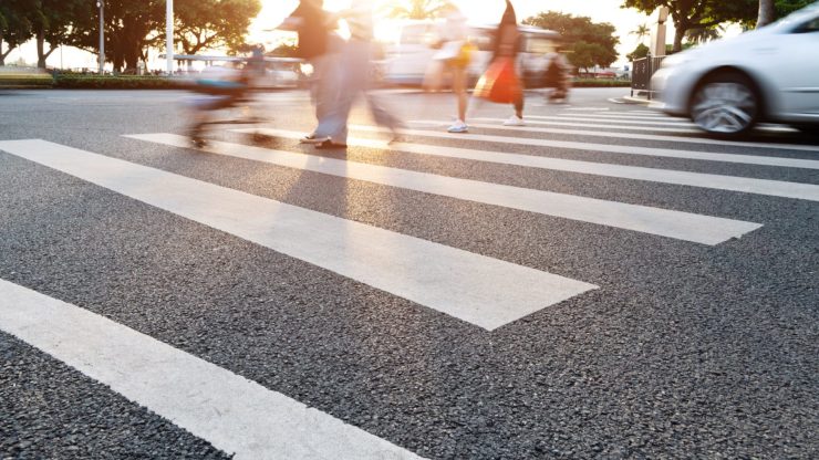 people crossing the street