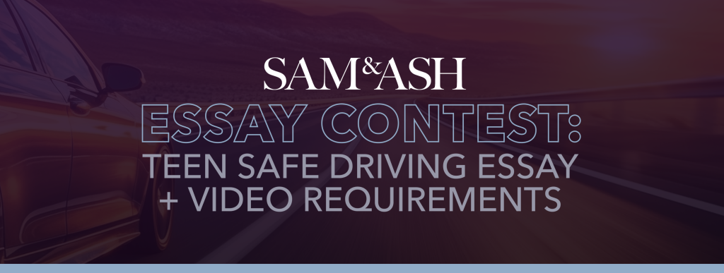 Car driving on a highway at dusk with a focus on safety and responsible teen driving advocacy.