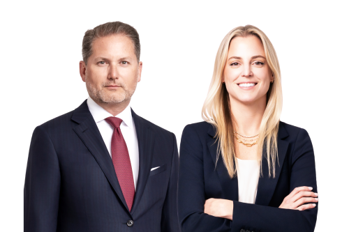 Confident legal professionals in business attire conveying dedication and trust in personal injury advocacy