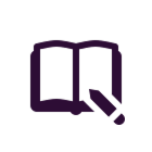Open book icon with a pencil symbolizing knowledge, guidance, and strategic planning.